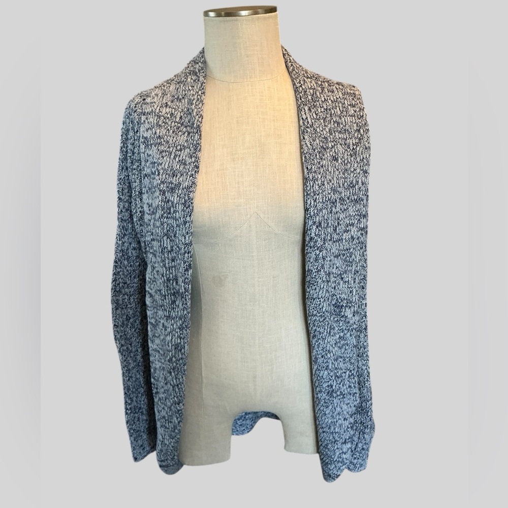 I’m In Love With Derek Women’s Cardigan Sweater Blue Marled Knit Large